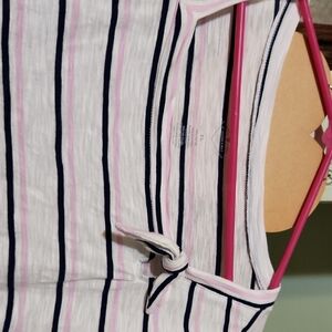 St. John's Bay Multicolor Striped Top Boat Neck 100% Cotton